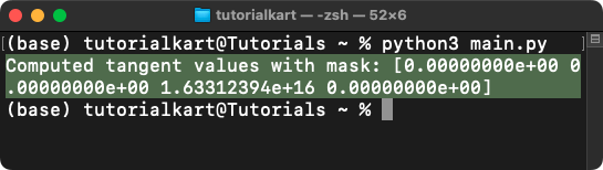 numpy.tan() Using the where Parameter